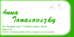 anna tomasovszky business card